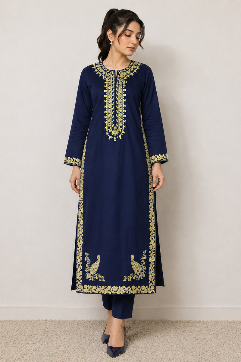 Navy Paisley