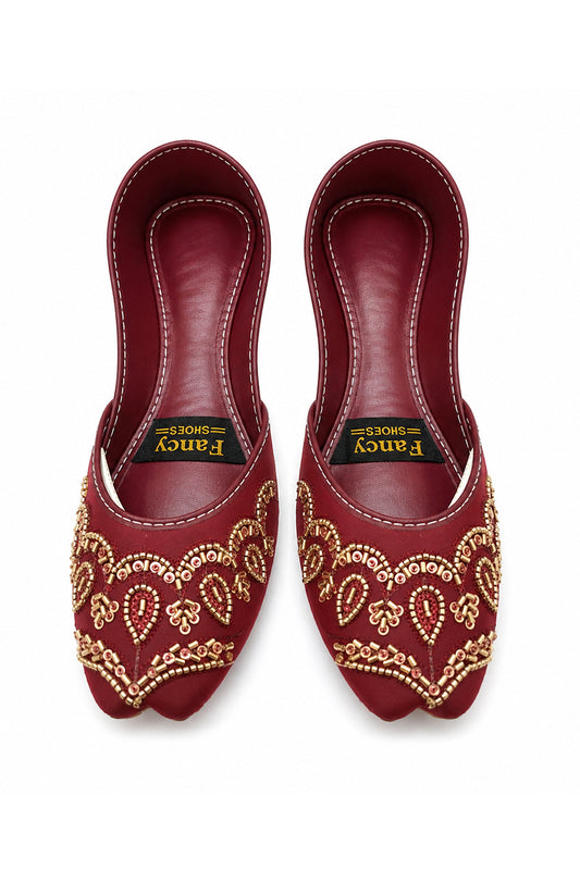 Maroon Paisley Khussa